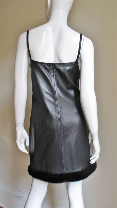 vintage versace leather dress|pre owned Versace.